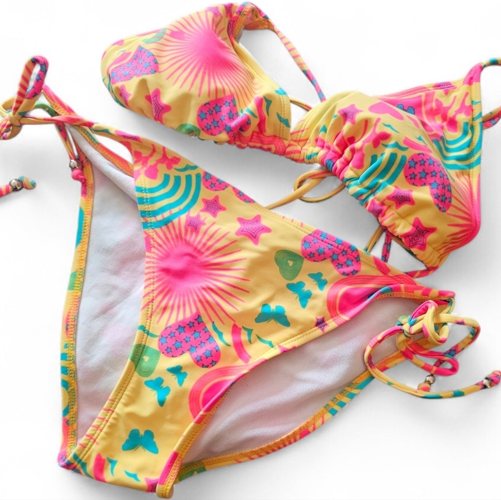 EUC INGEAR SWIM Colorful Triangle Bikini - Large